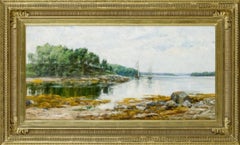 "Barche vicino a un'insenatura", Olive Parker Black, Artista donna, Paesaggio Tonale