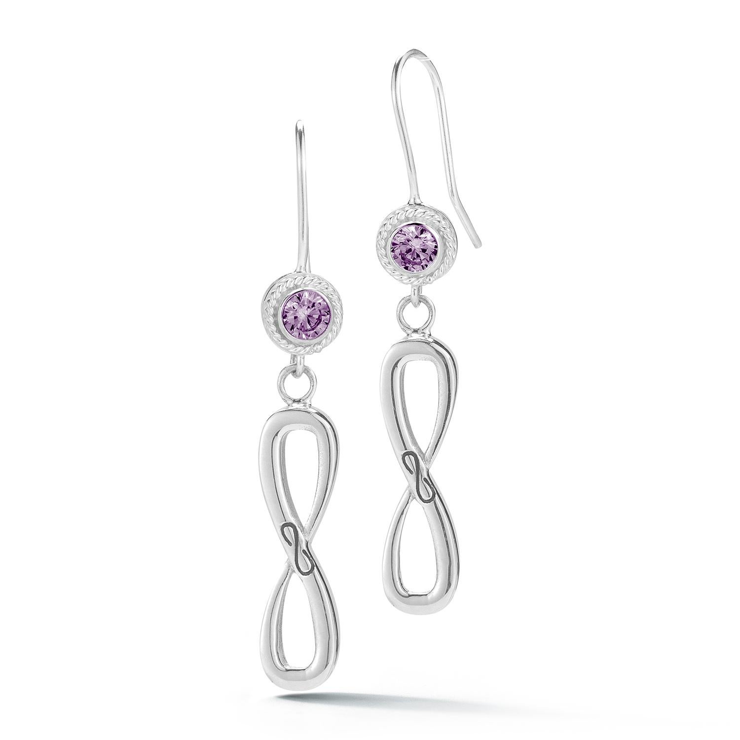 Women's Olive Peridot Infinity Stone Stud Wire Hook Earrings For Sale