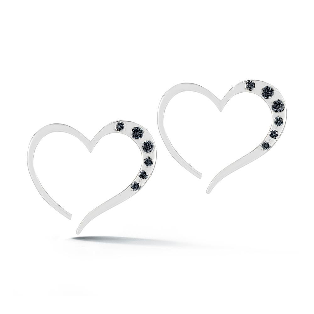 Trillion Cut Olive Peridot Open Heart Pavé Stud Earrings For Sale