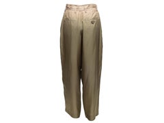 Olive Prada Ombre Silk Trousers