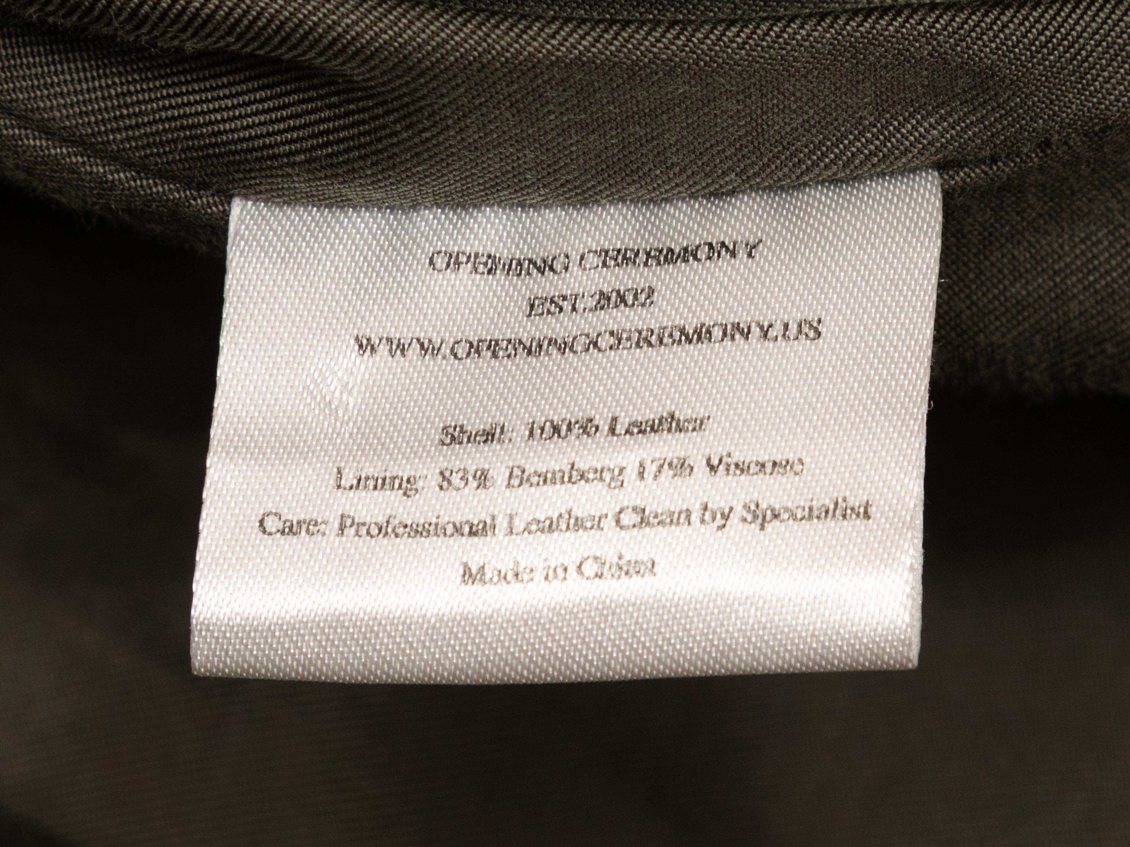 Olive Rodarte für Opening Ceremony Leder-Schnürjacke Größe US S Damen im Angebot