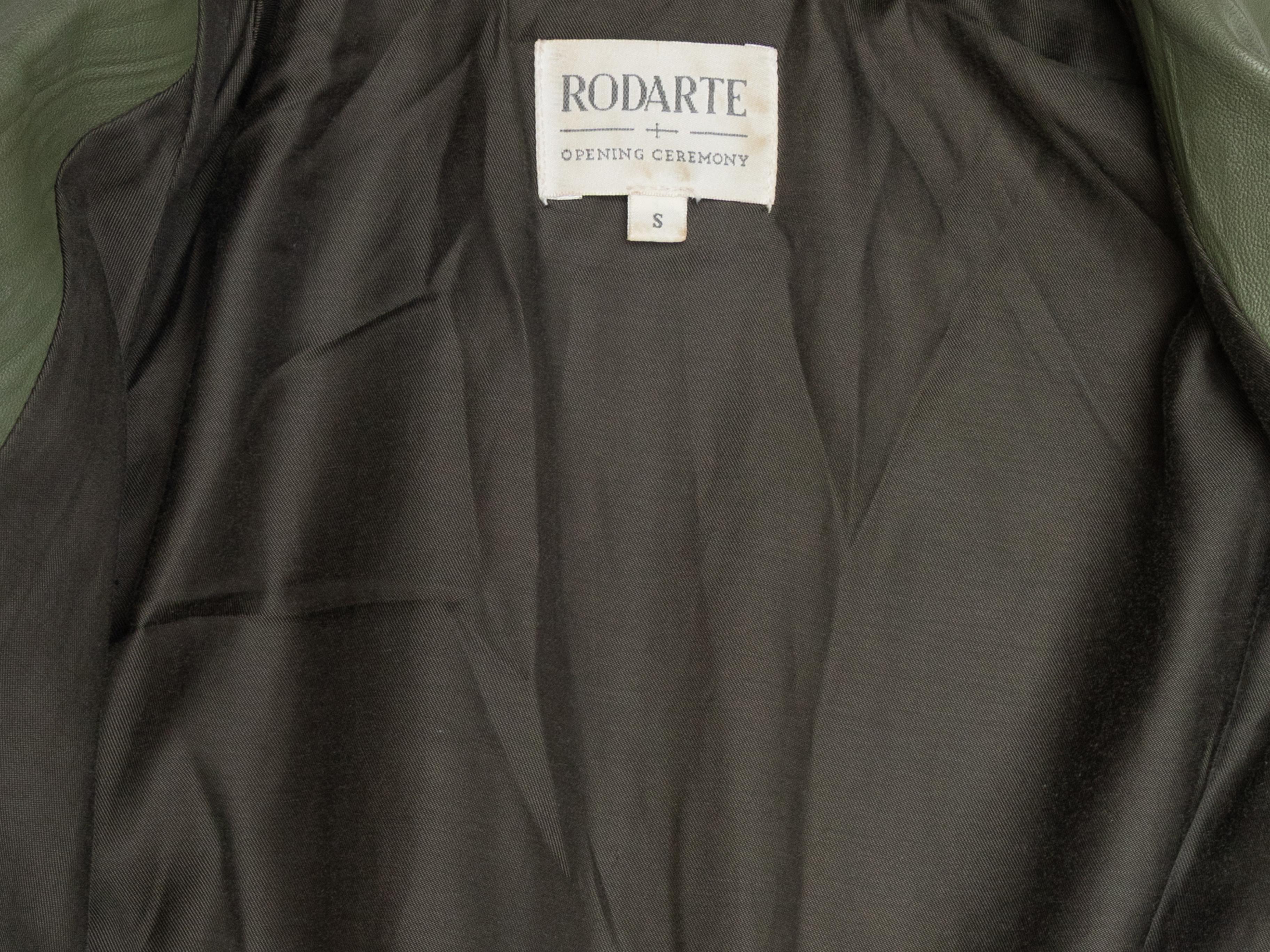 Olive Rodarte für Opening Ceremony Leder-Schnürjacke Größe US S im Angebot 2