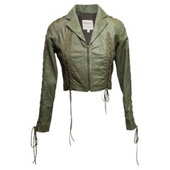 Olive Rodarte for Opening Ceremony Leather Lace-Up Jacket Size US S