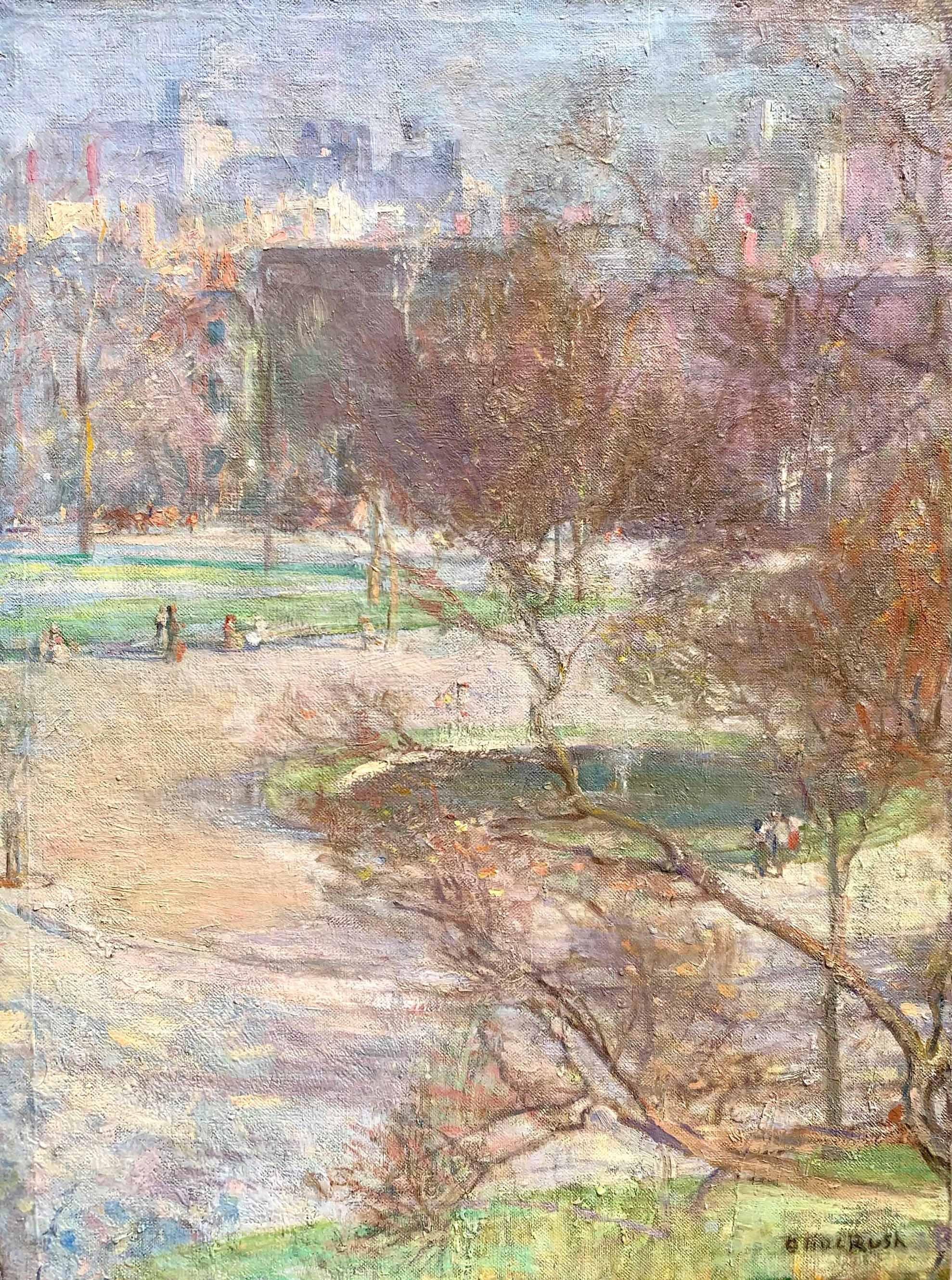 "Washington Square" Olive Rush, amerikanischer Impressionist New Yorker Landschaft