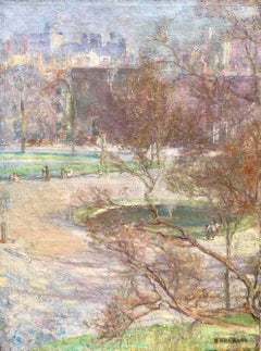 "Washington Square" Olive Rush, American Impressionist New York Landscape
