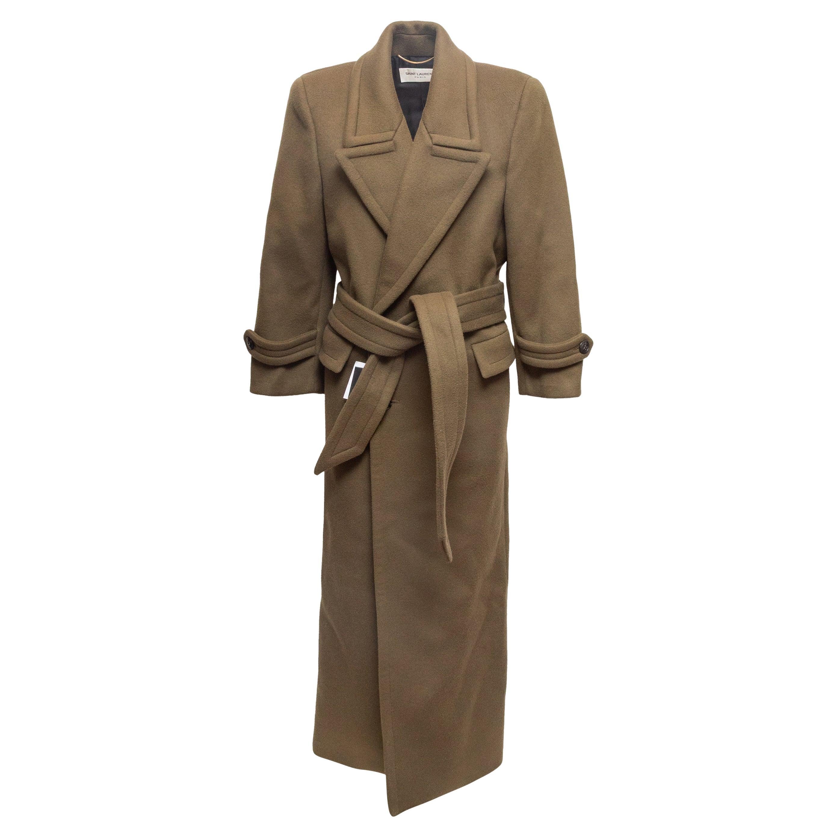 Oliver Saint Laurent Long Trench-coat en laine avec ceinture Taille FR 36