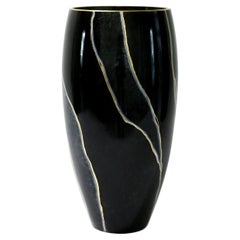 Olive-Shaped Black Vase