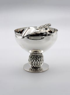 Olive Spoon and Small Table Centre in Silver Bronze