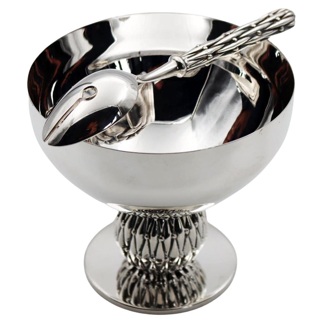 Olive Spoon and Small Table Centre in Silver Bronze For Sale