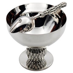 Olive Spoon and Small Table Centre in Silver Bronze