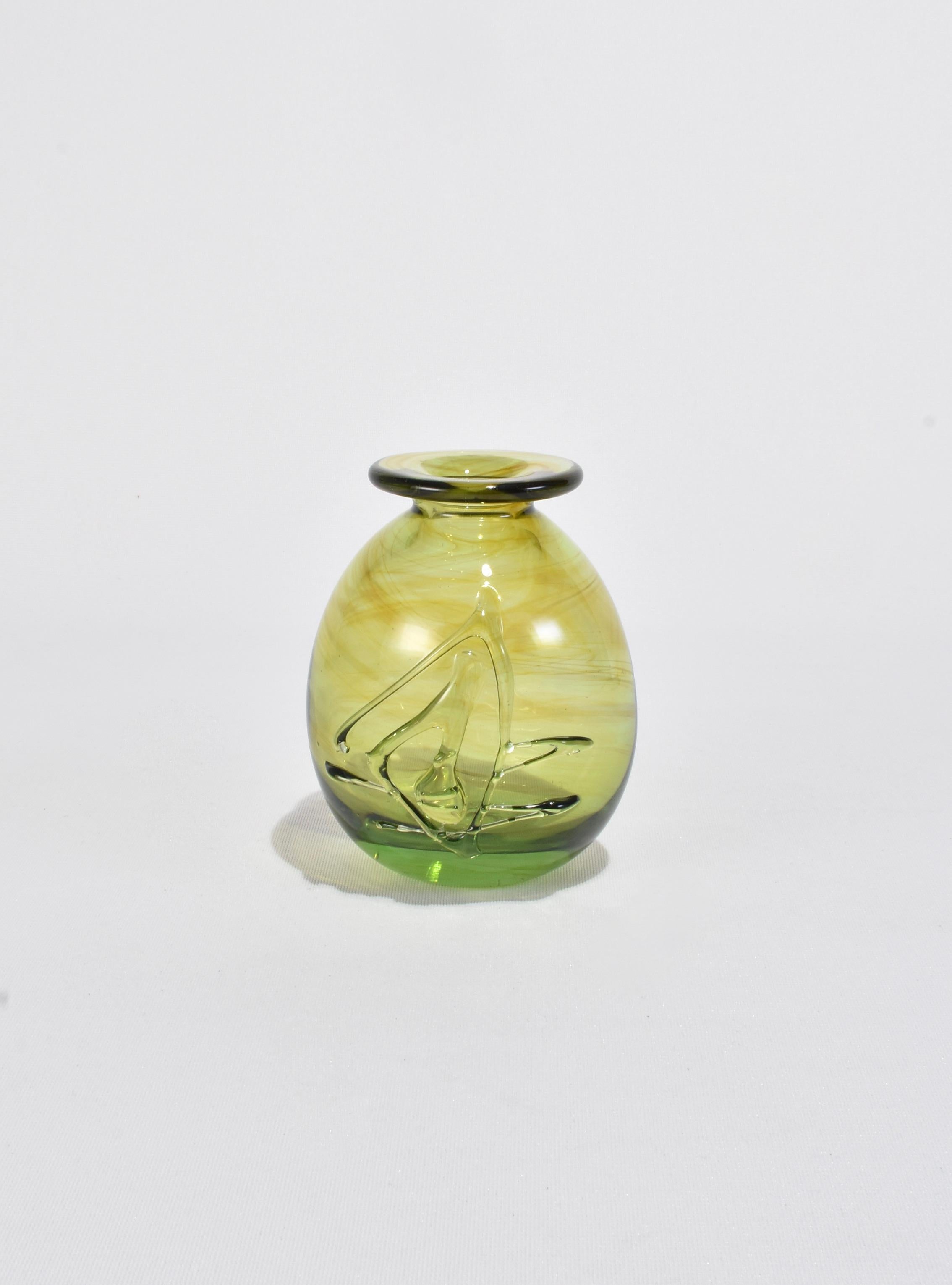 Hand-Crafted Olive Stem Vase For Sale
