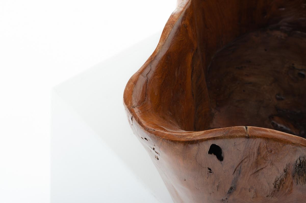 Olive tree bowl, brutalist design For Sale 4