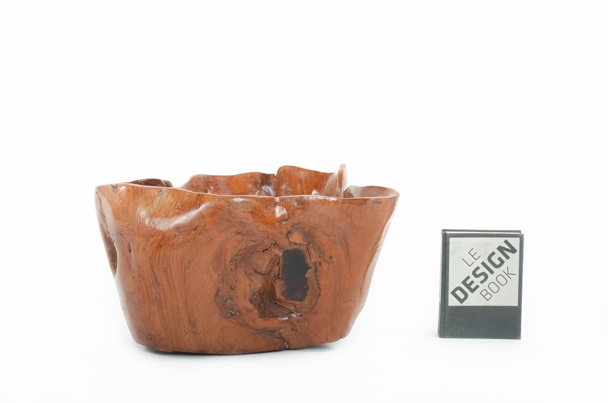 Olive tree bowl, brutalist design For Sale 7