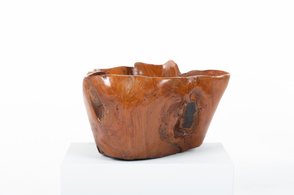 Brutalist Olive tree bowl, brutalist design For Sale