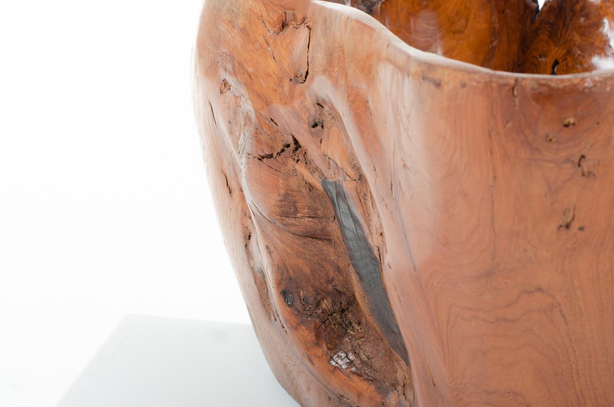 Olive tree bowl, brutalist design For Sale 2