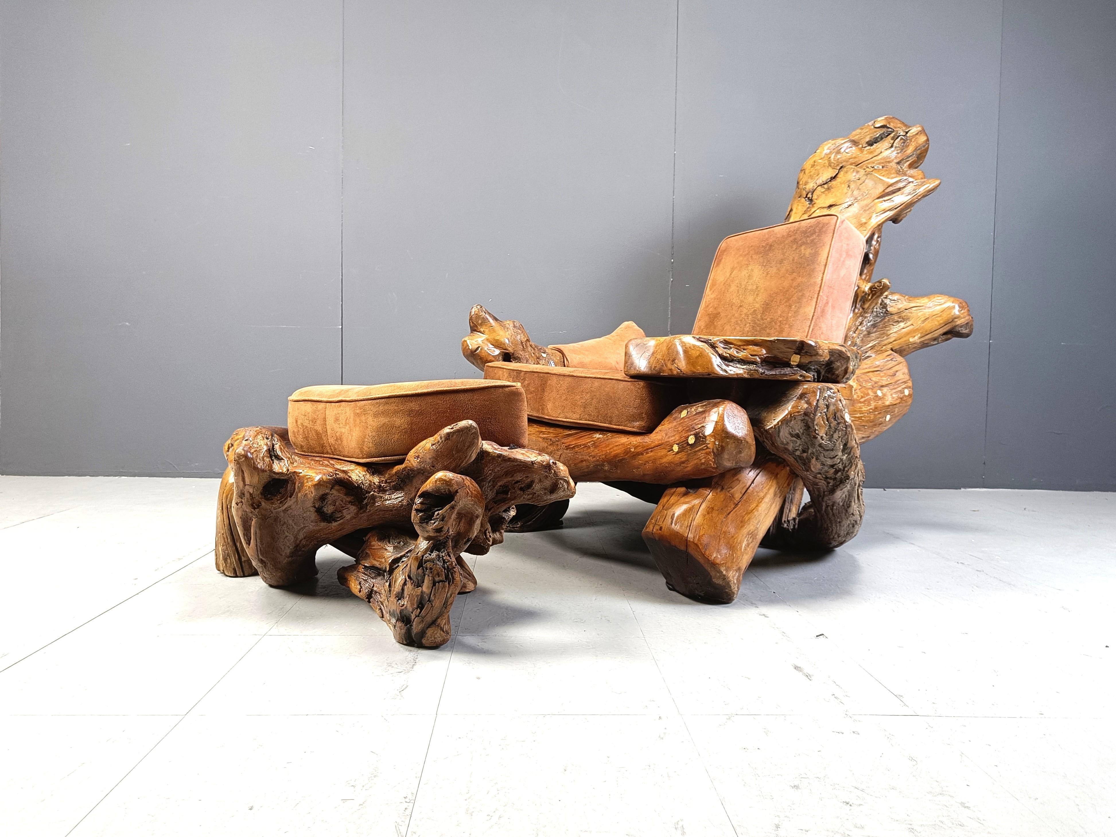 Brutalisme Fauteuil en racine d'olivier, 1960s en vente