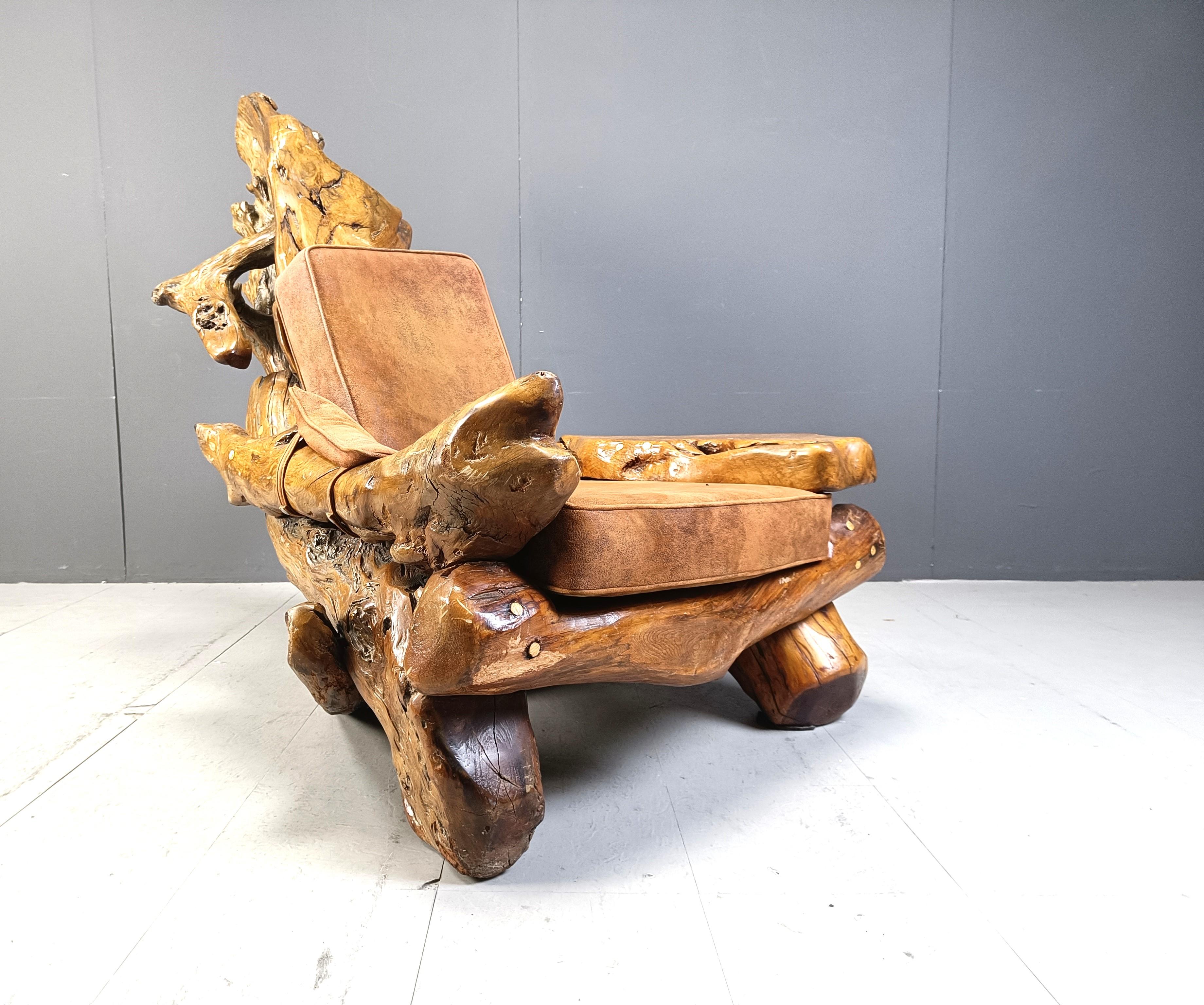Bois Fauteuil en racine d'olivier, 1960s en vente