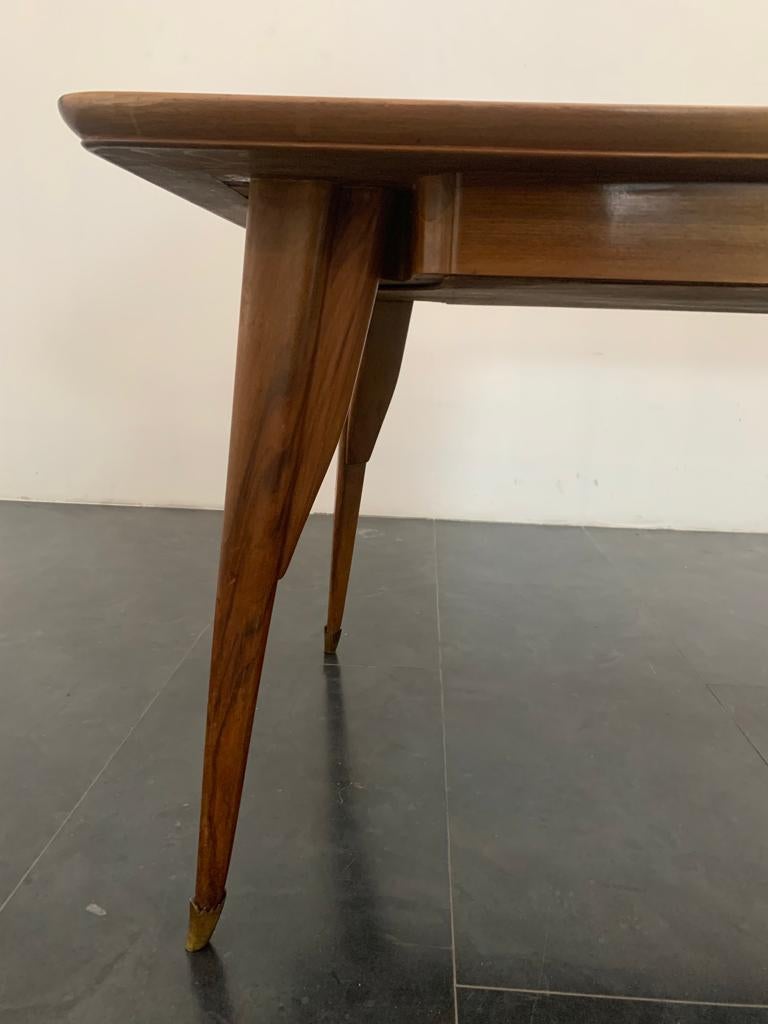 Mid-20th Century Olive Tree Table with Ebony Brass Tips For Sale
