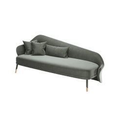 Olive Samt Modern Bhutan Daybed