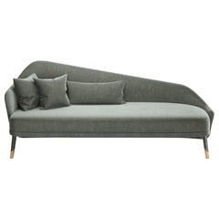 Letto da giorno moderno Bhutan in velluto oliva