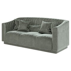 Olive Velvet Modern Uphostery Sofa