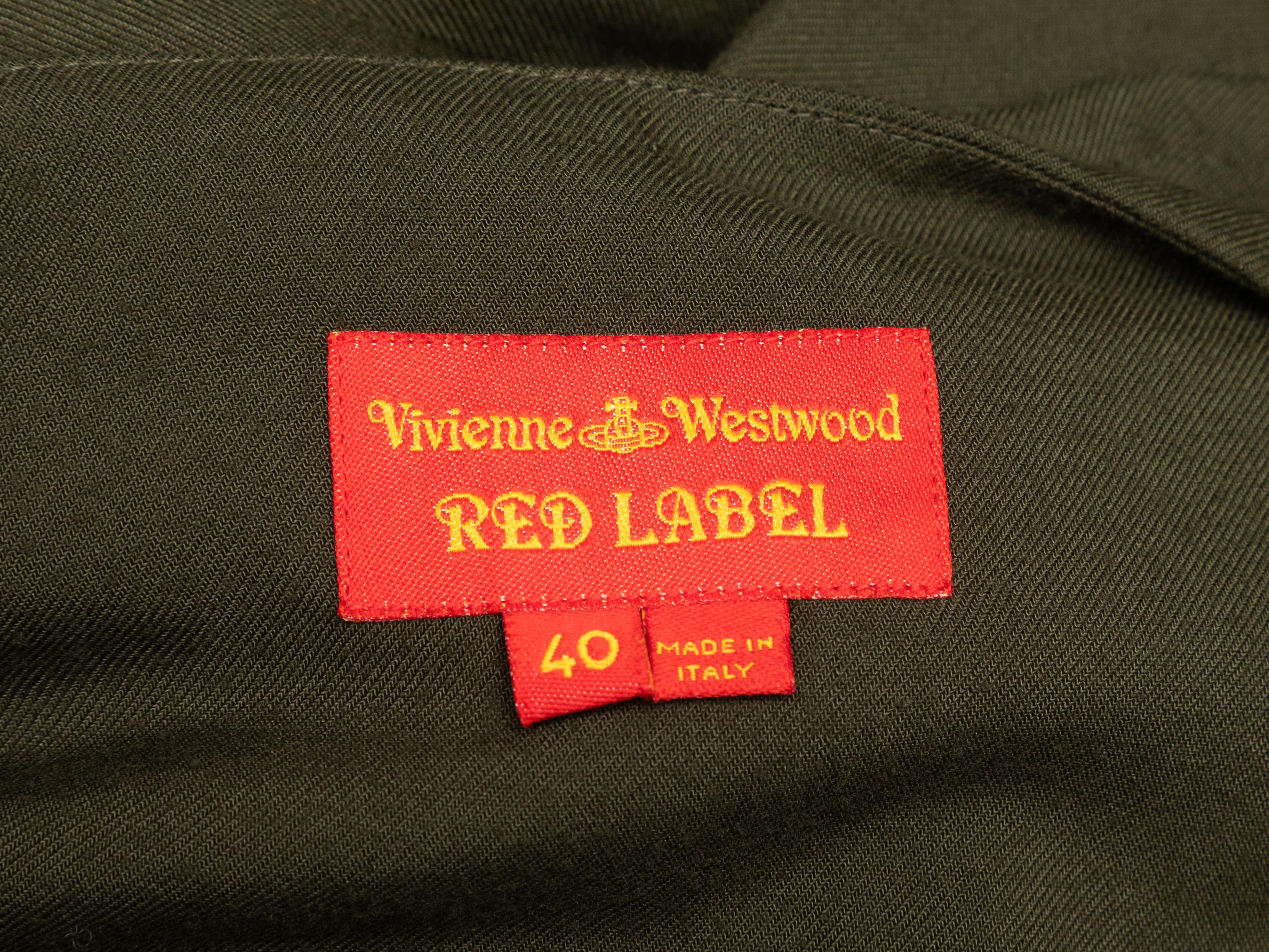 Olivgrünes Vivienne Westwood RED LABEL by VIVIENNE WESTWOOD Langärmeliges Kleid Größe IT 40 im Zustand „Gut“ im Angebot in New York, NY