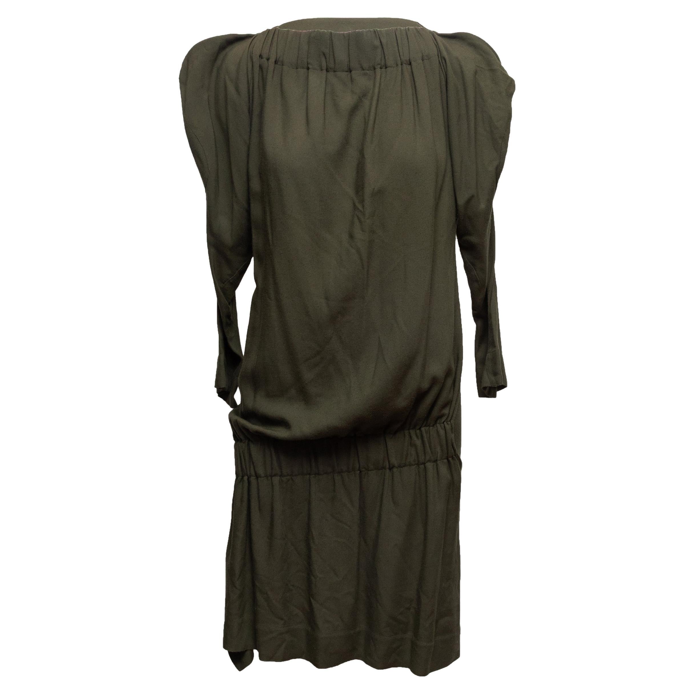 Olive Vivienne Westwood Red Label Long Sleeve Dress Size IT 40