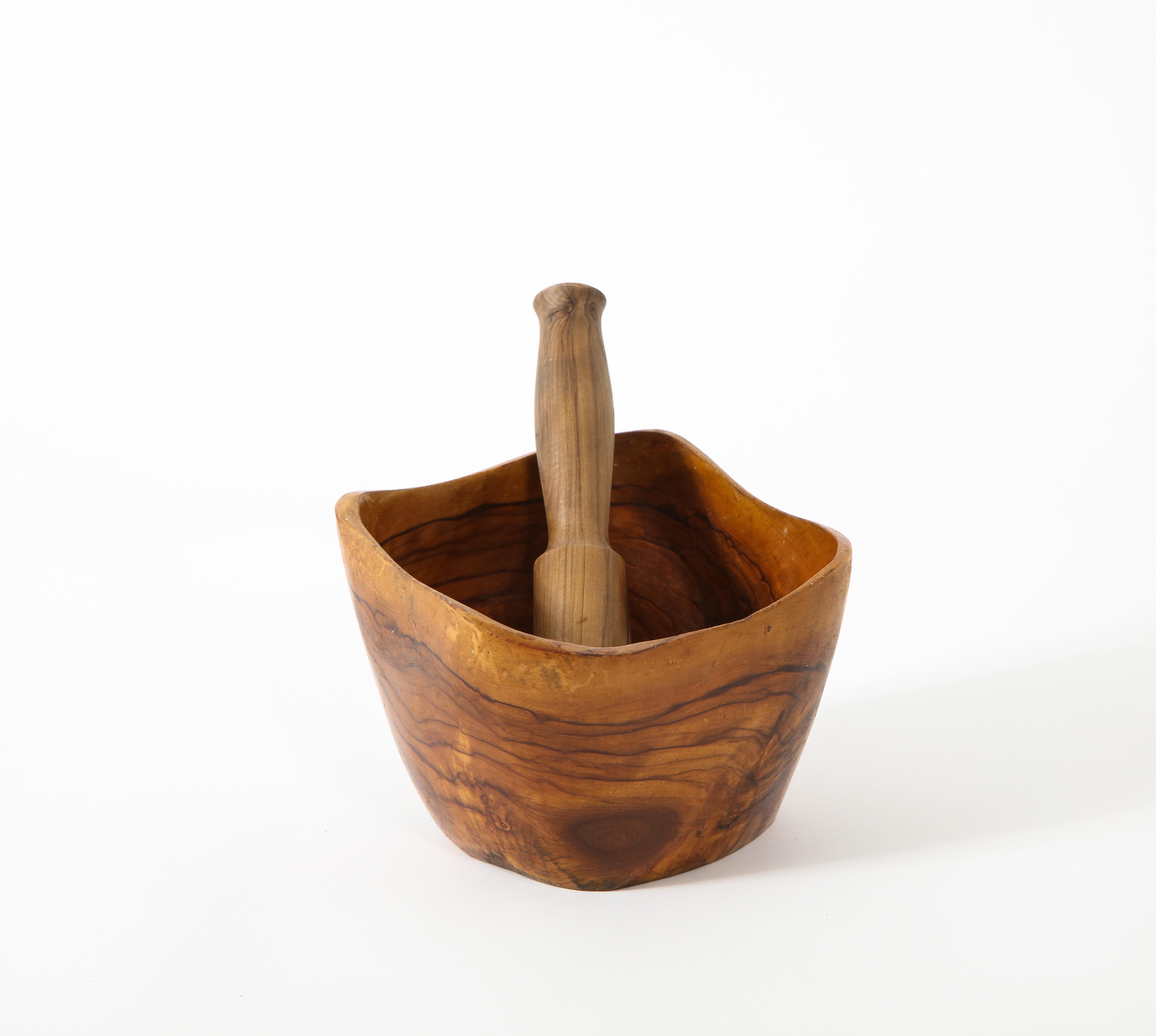 Olive Wood Bowl, France, 1960's In Good Condition In New York, NY