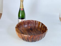 Olive Wood Bowl French Riviera Style, France 1970 Brown Color