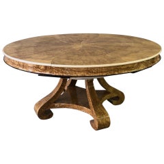 Olive Wood Burl Expanding Dining Table