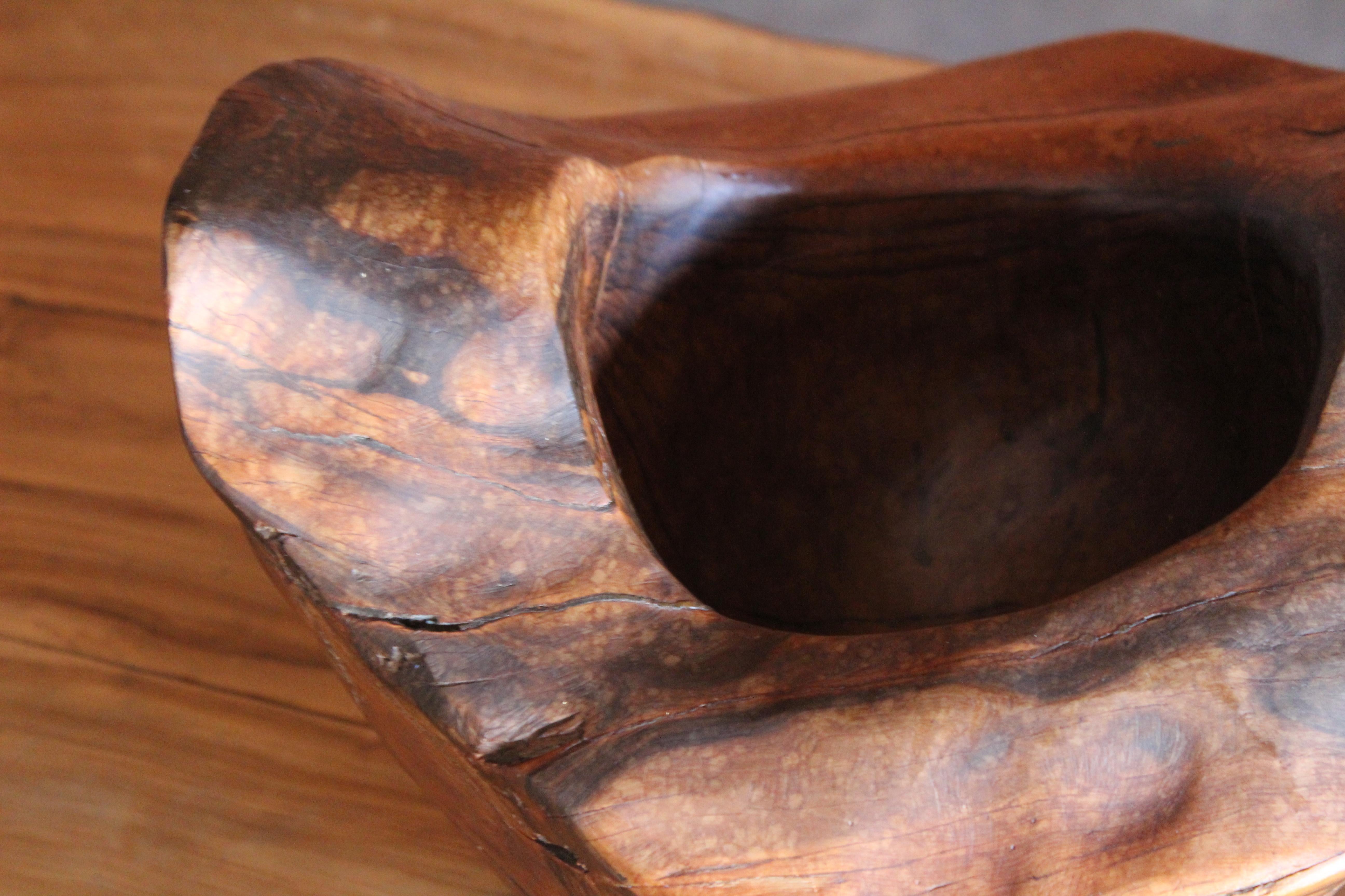 Olive Wood Catch-All Bowl, France, 1960s 3