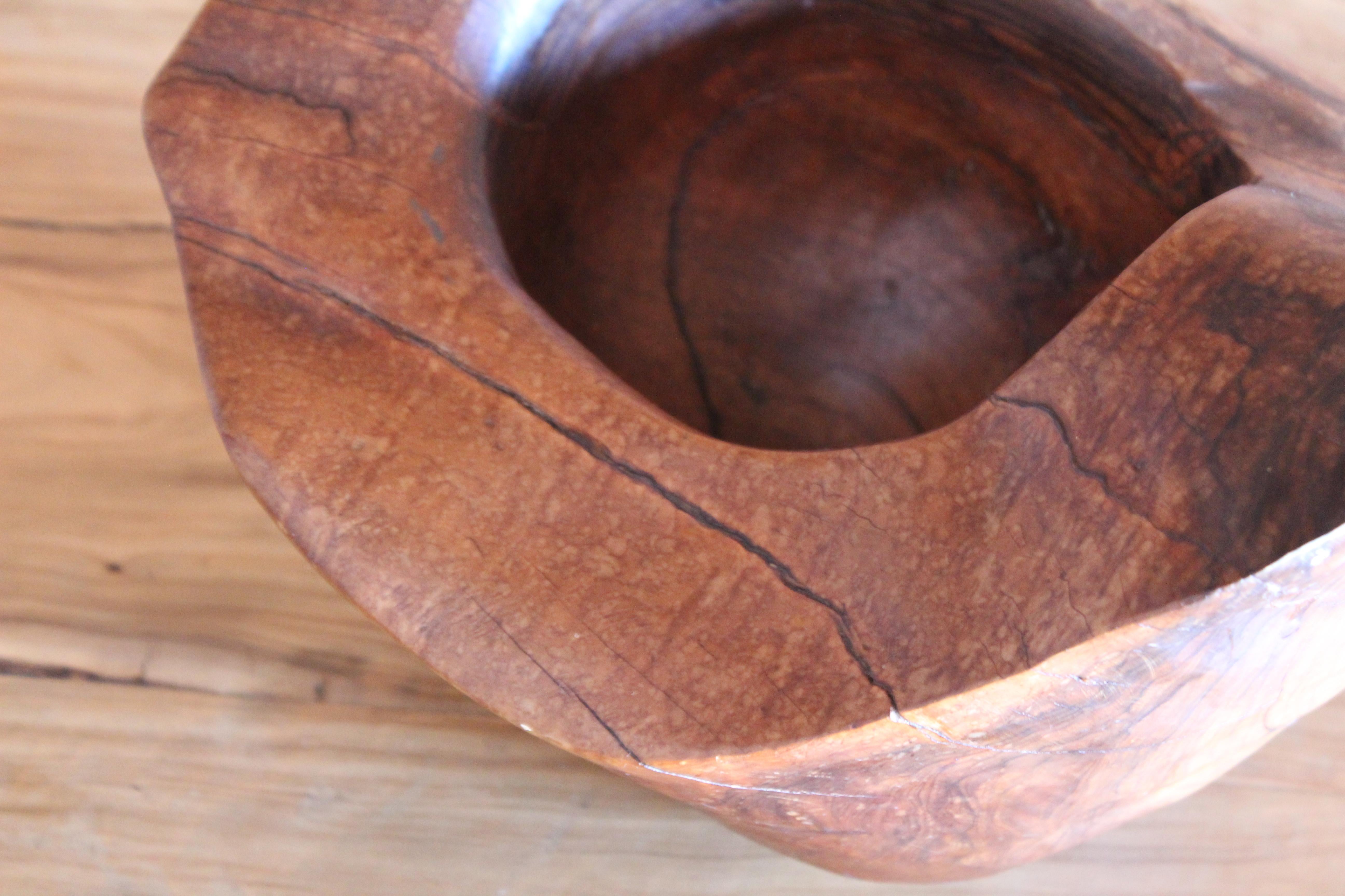 Olive Wood Catch-All Bowl, France, 1960s 4