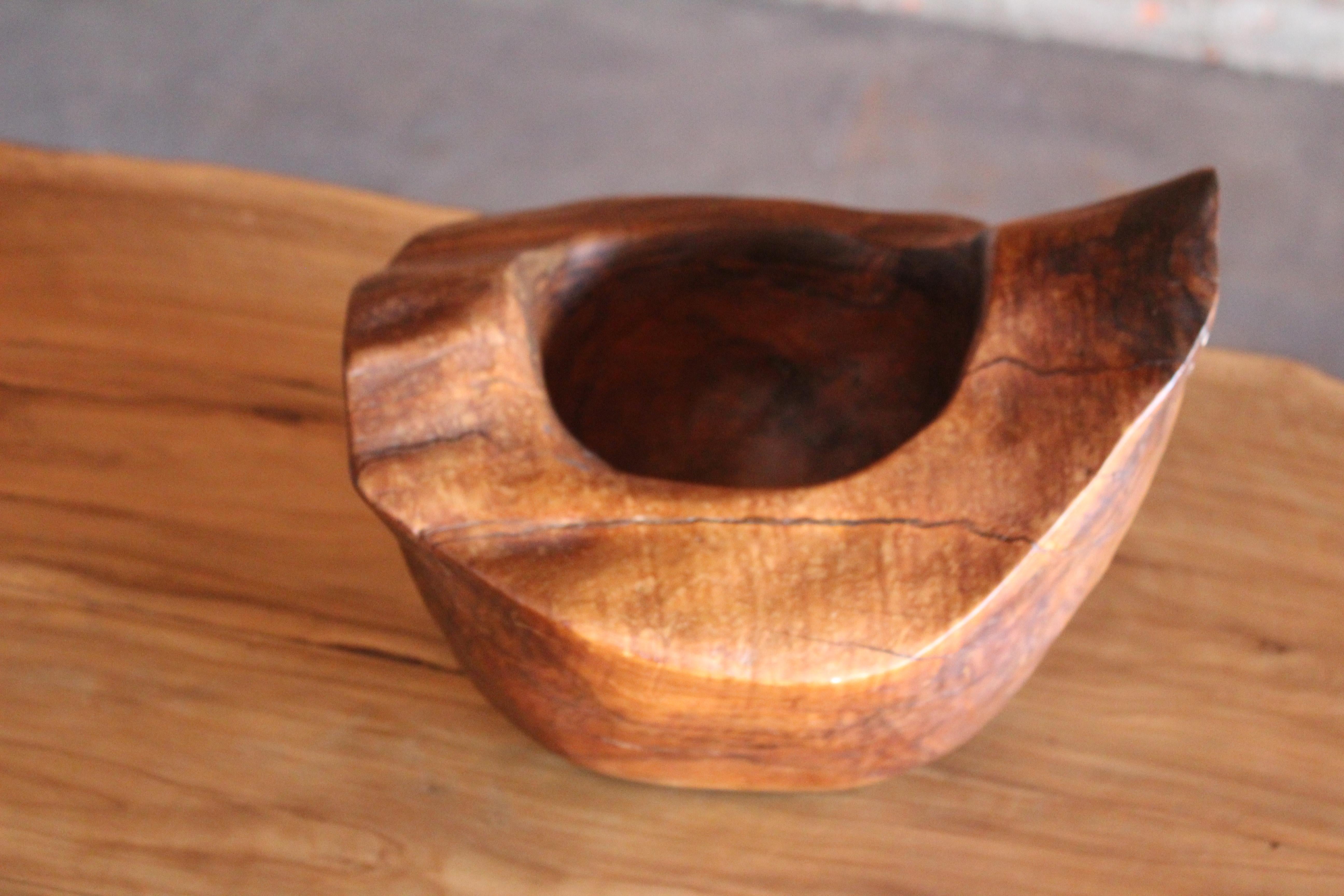 Olive Wood Catch-All Bowl, France, 1960s 5