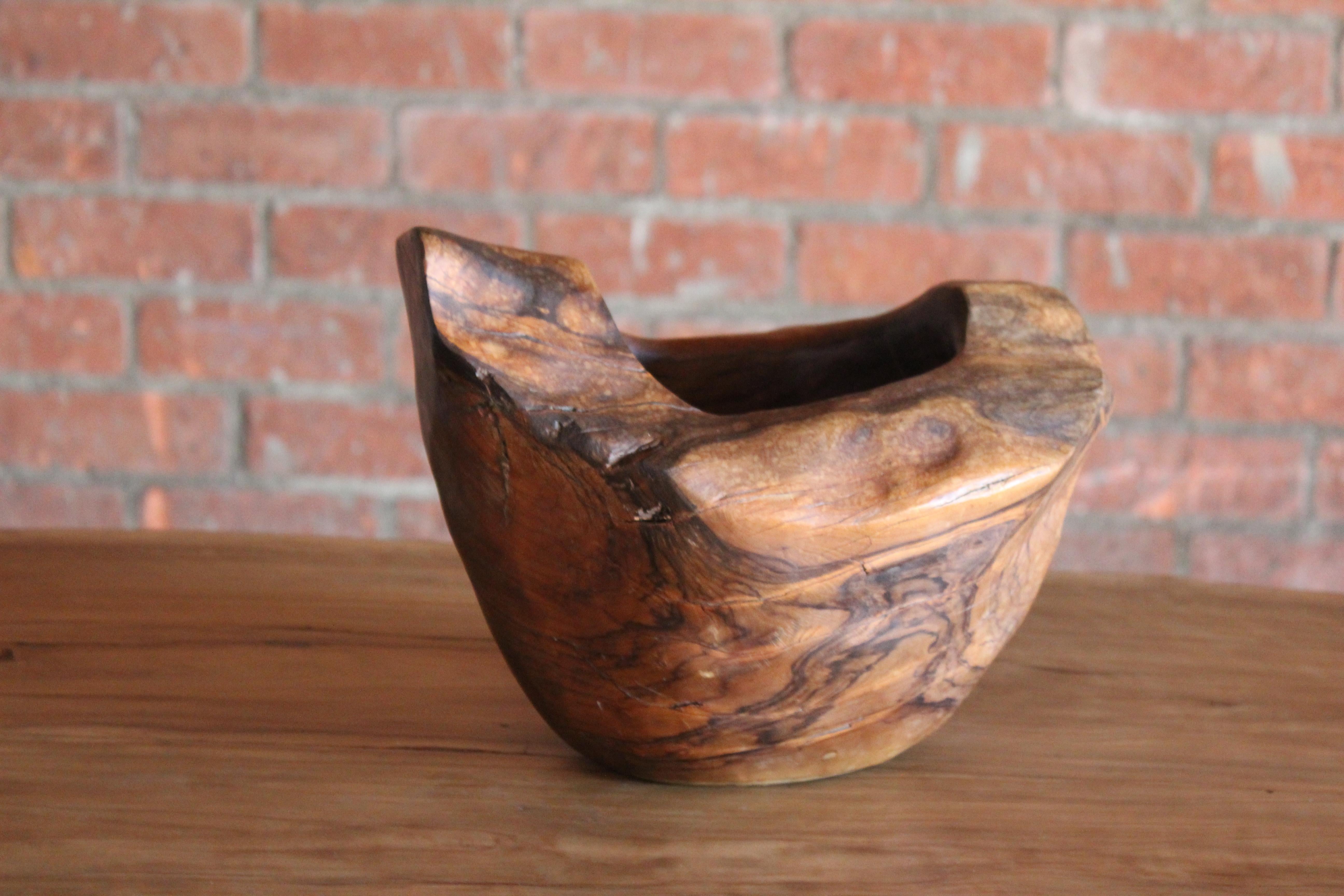 Olive Wood Catch-All Bowl, France, 1960s 6