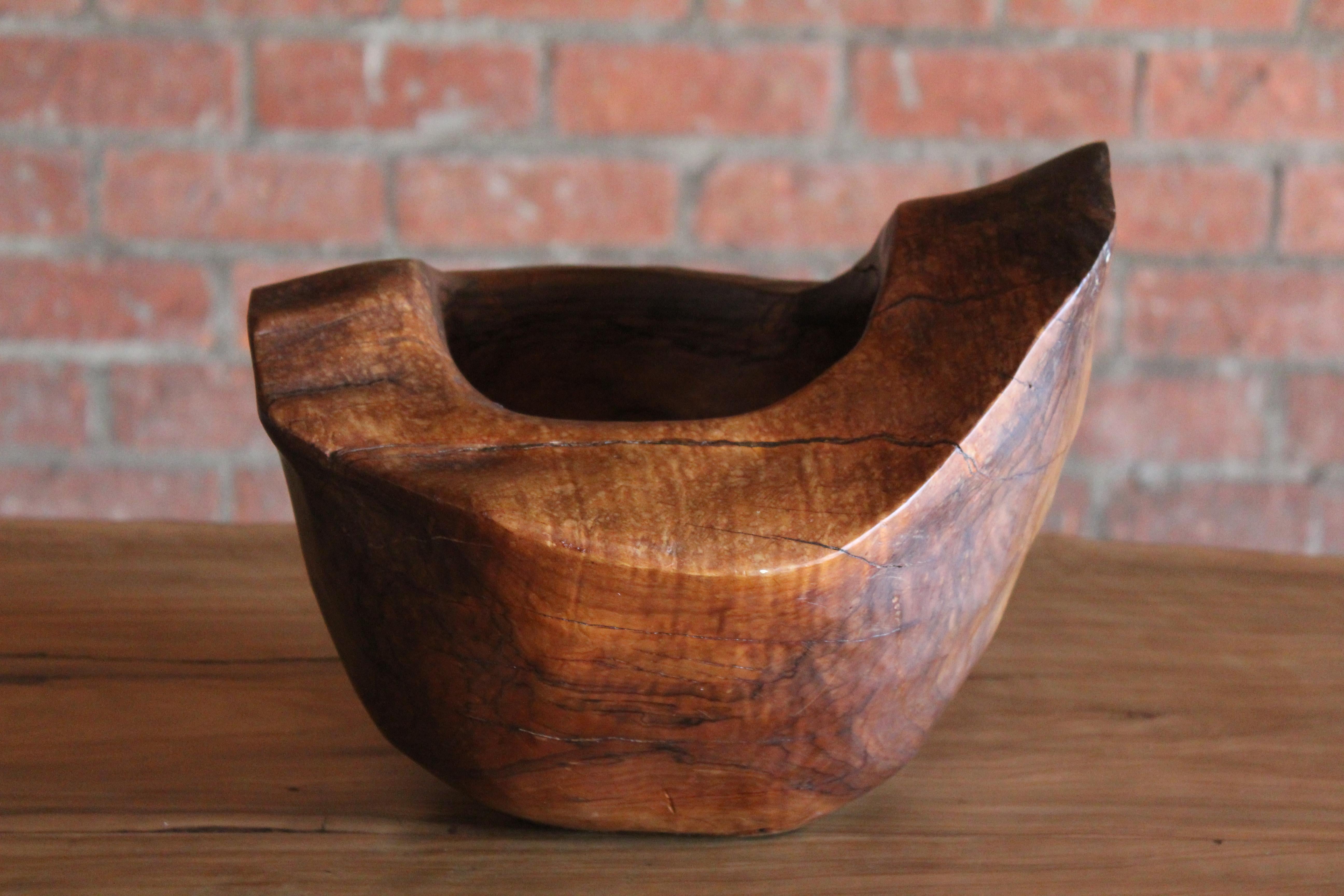 Olive Wood Catch-All Bowl, France, 1960s In Good Condition In Los Angeles, CA