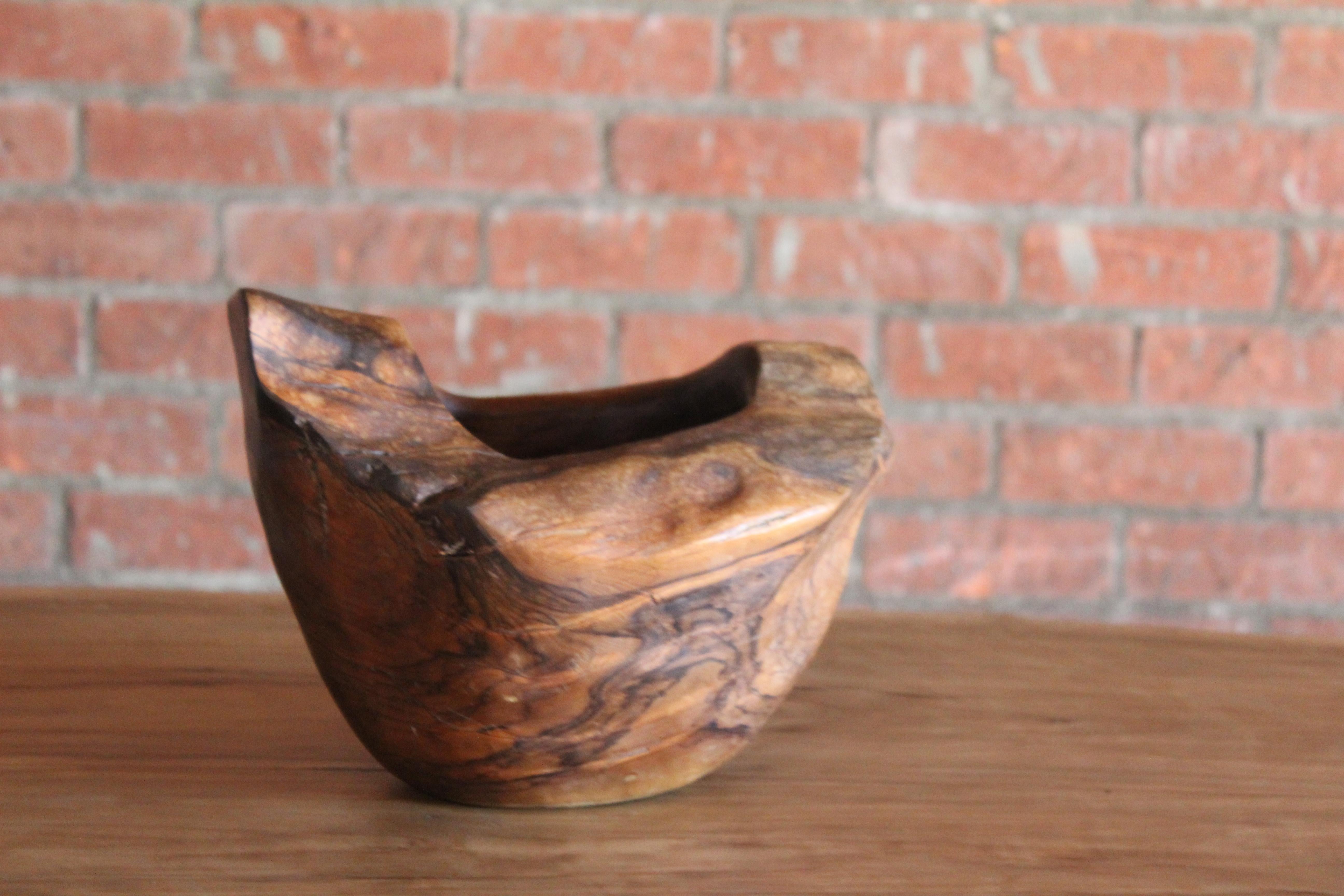 Olive Wood Catch-All Bowl, France, 1960s 1