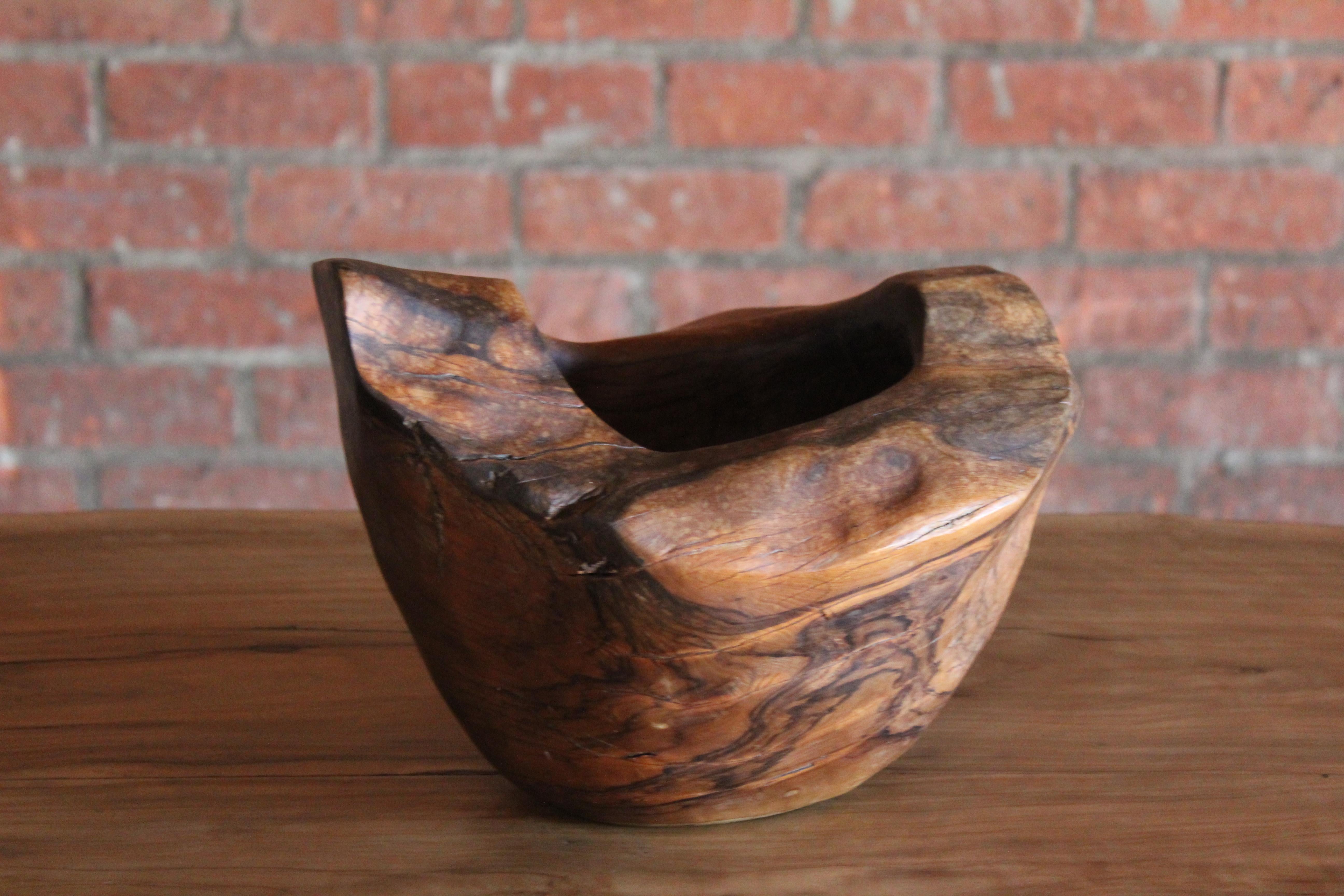 Olive Wood Catch-All Bowl, France, 1960s 2