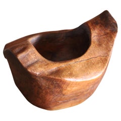 Olive Wood Catch-All Bowl, France, 1960s
