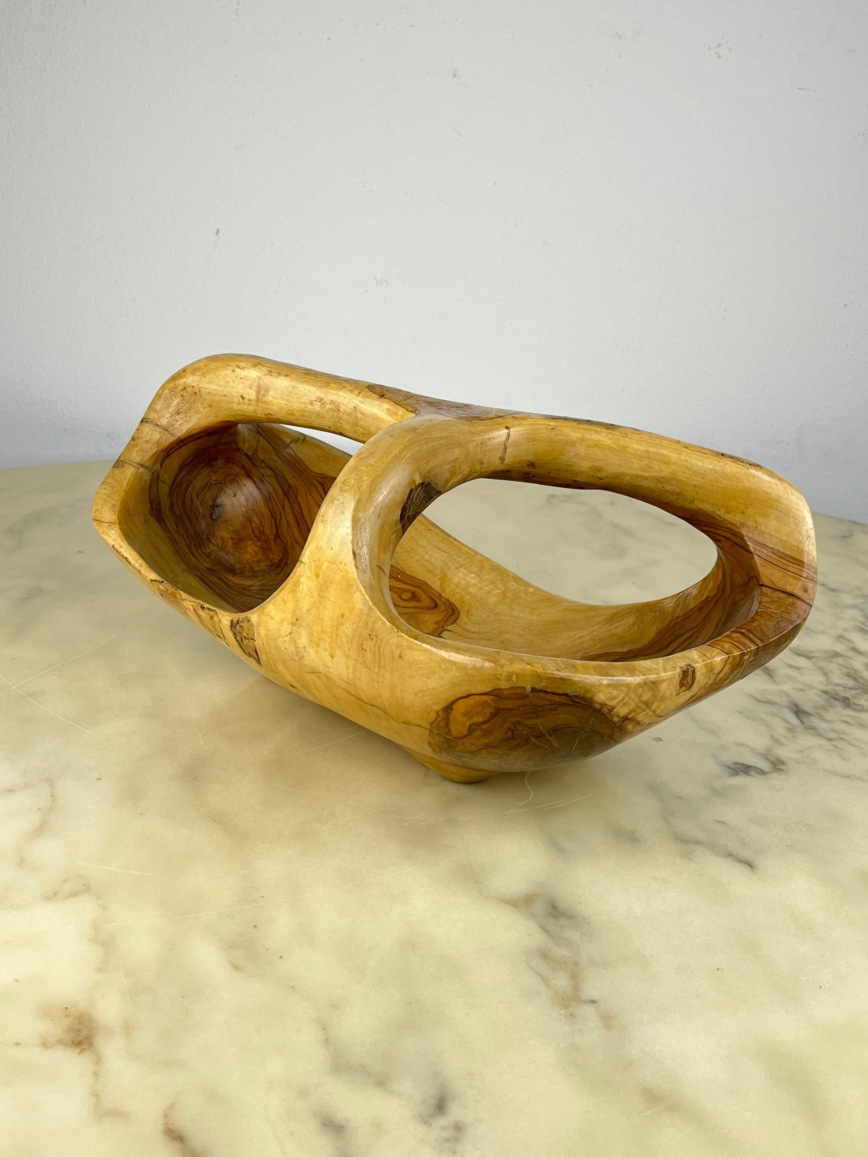 Olive Wood Centrepiece, Italy, 1960s In Good Condition For Sale In Palermo, IT