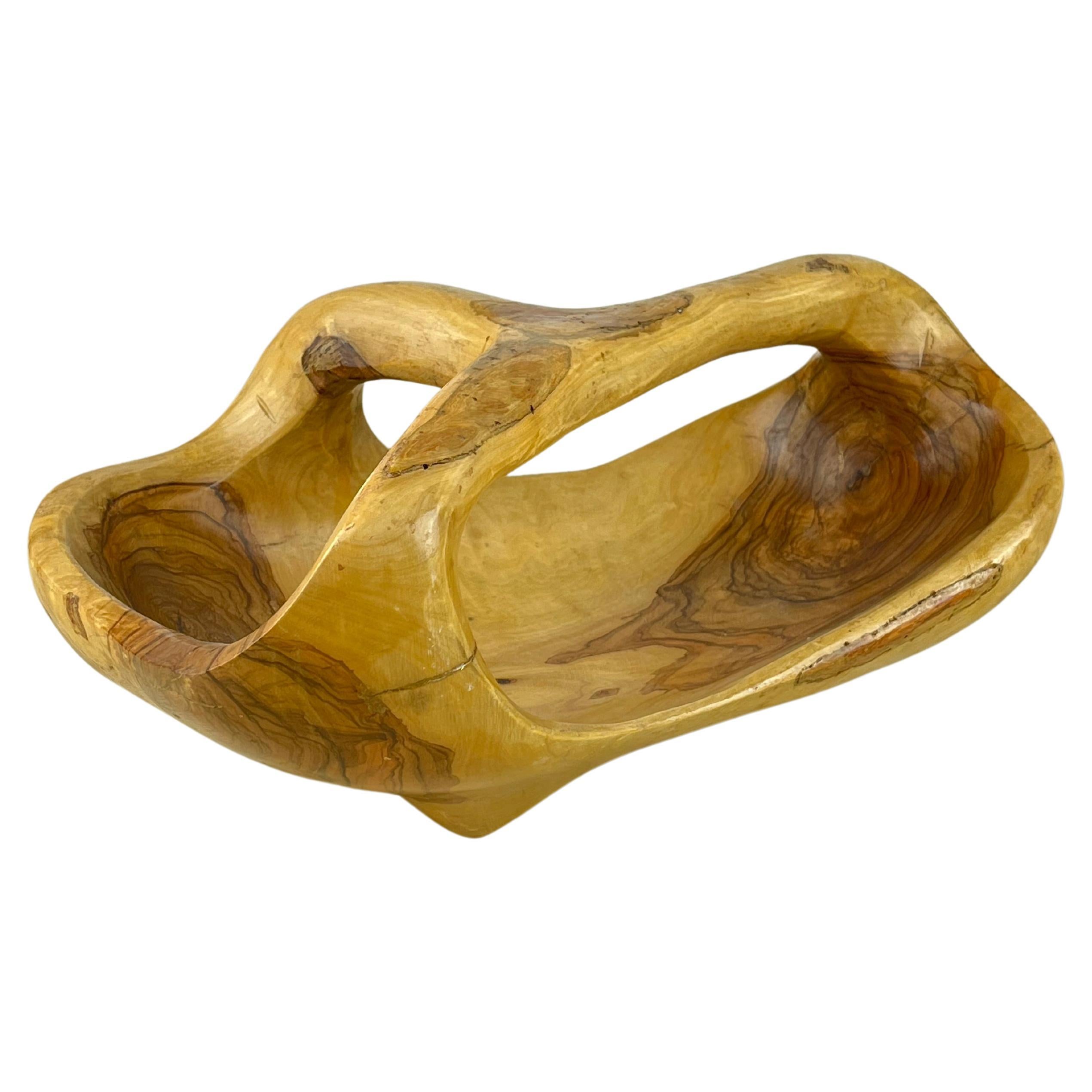 Olive Wood Centrepiece, Italy, 1960s For Sale