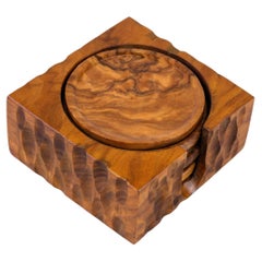 Olive Wood Untersetzer Set Frankreich CIRCA 1970