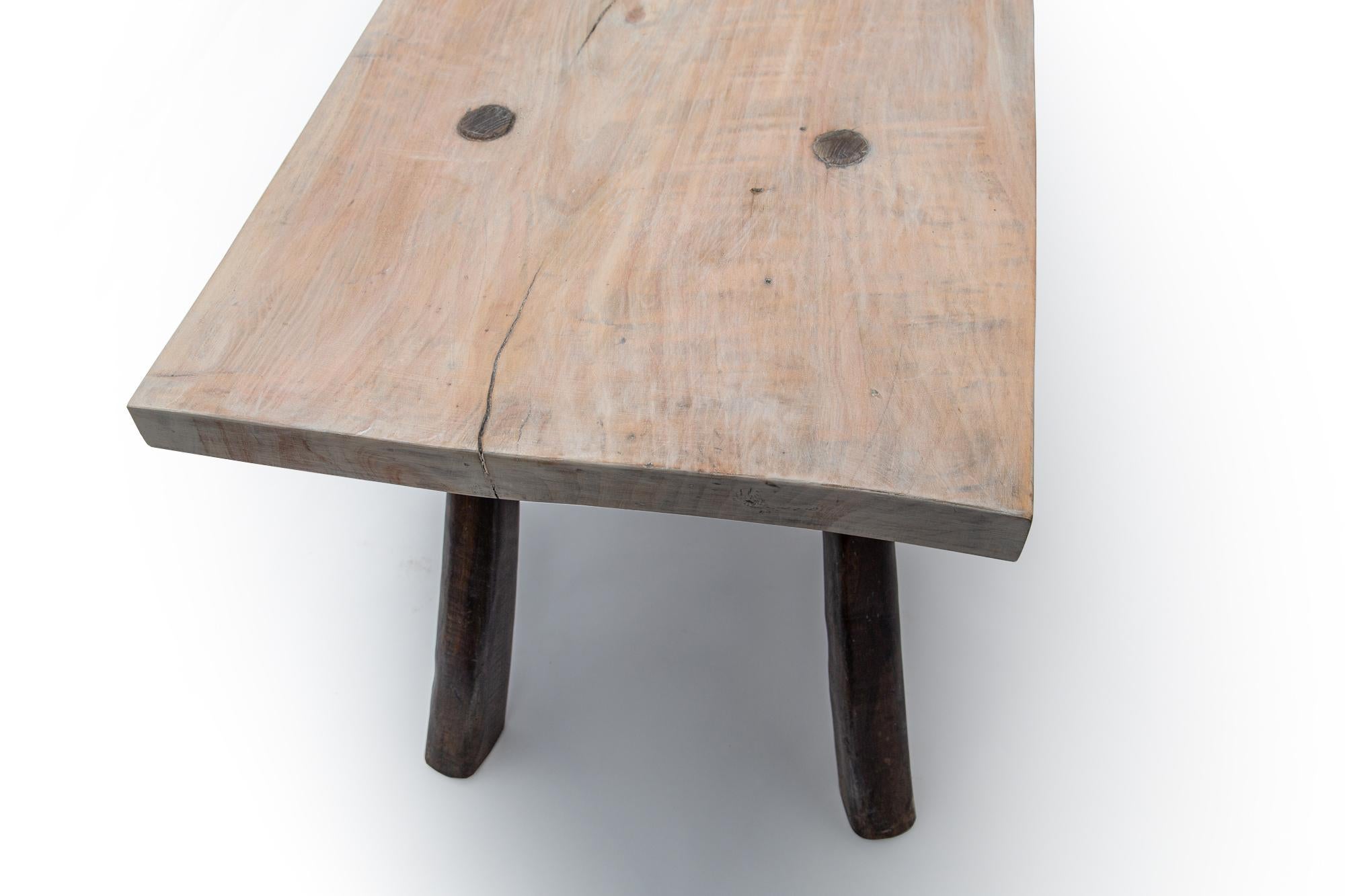 Olive Wood Constructivist Table from the Balearics, early 20th C In Good Condition In London, GB