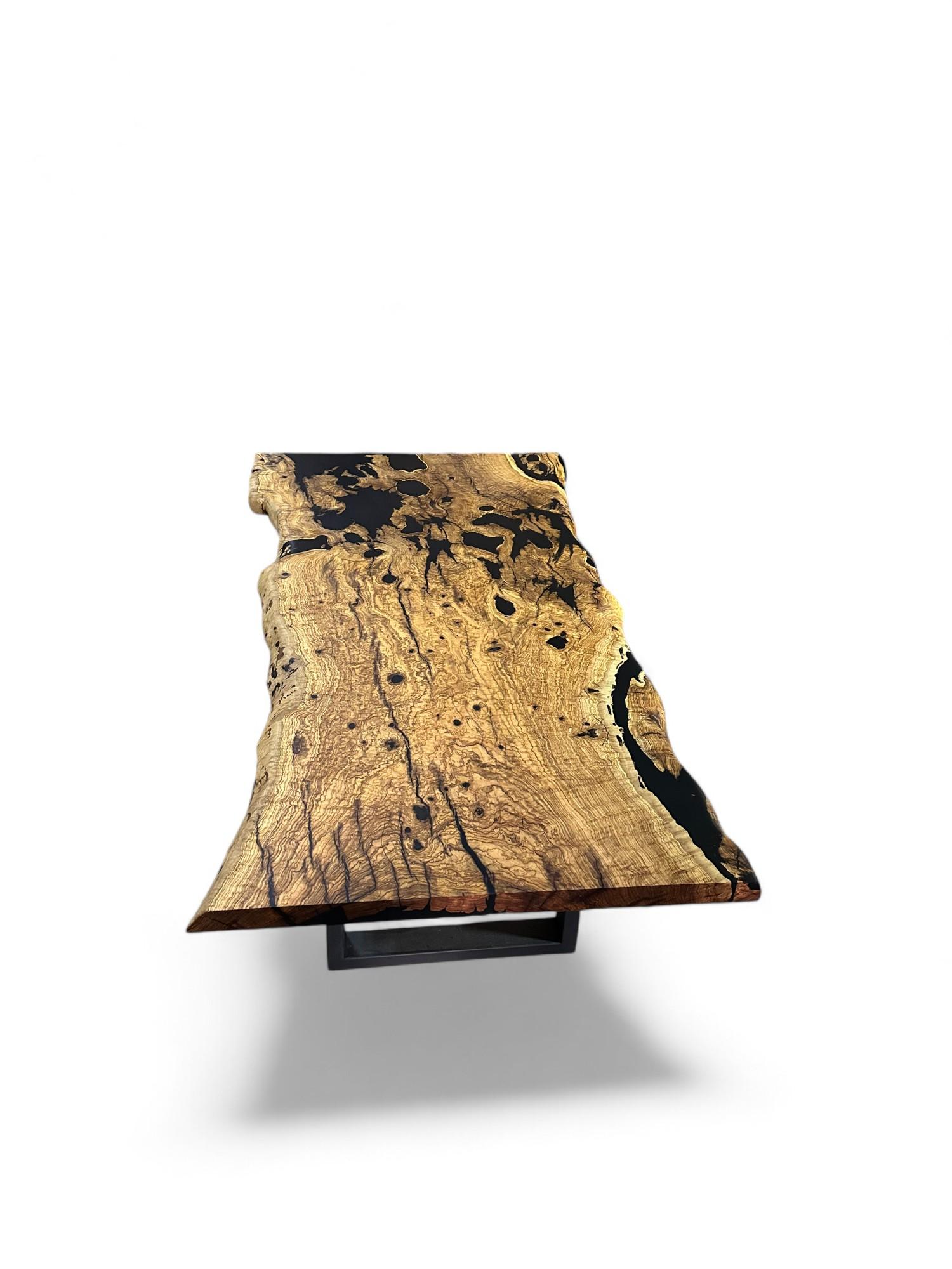 Olive Wood Epoxy Table - Wooden Dining Table - Rustic Wood Dine Table For 6 For Sale 5