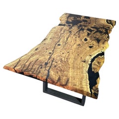 Olive Wood Epoxy Table - Wooden Dining Table - Rustic Wood Dine Table For 6
