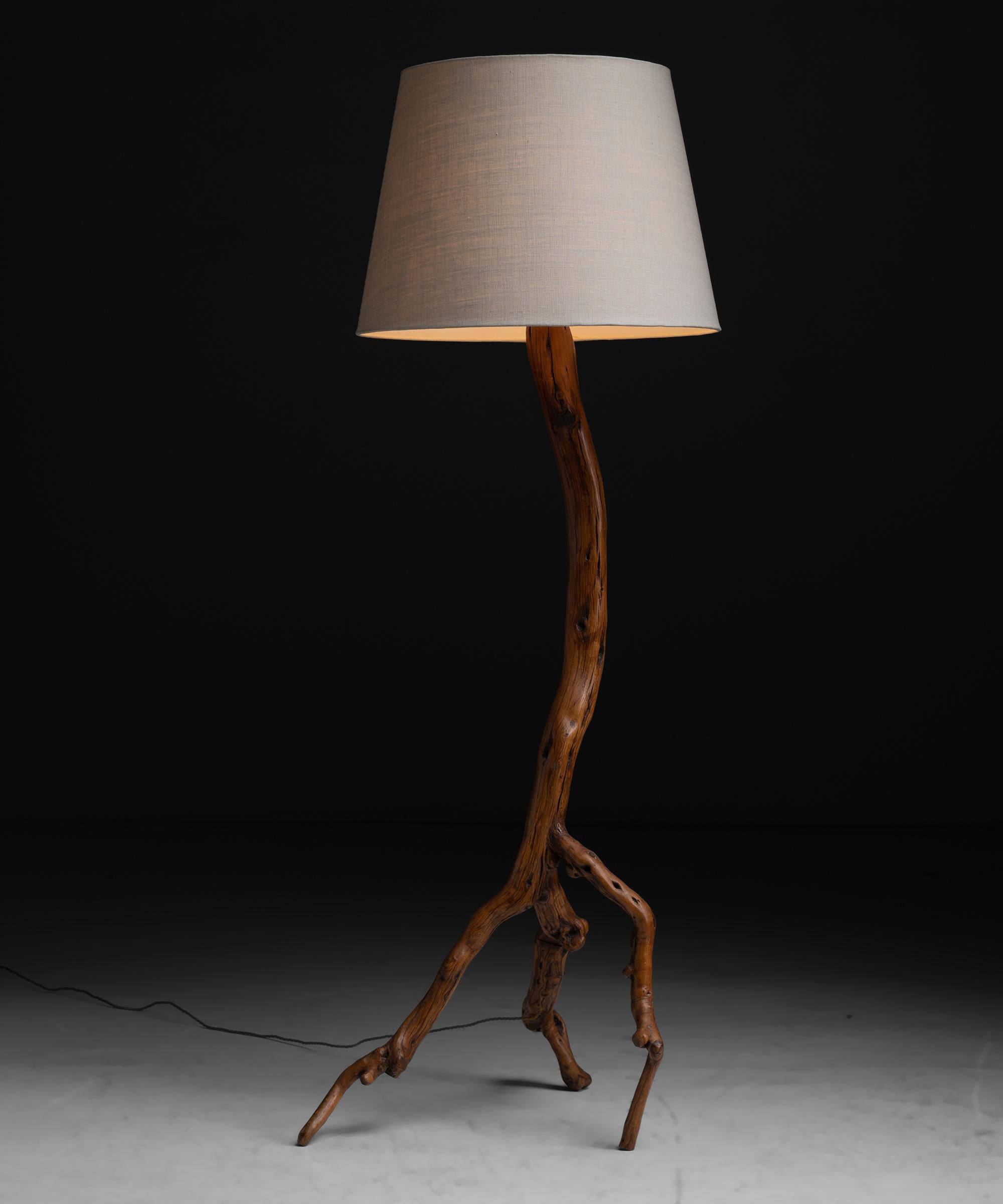 rustic wooden floor lamp