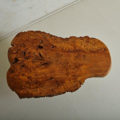 Olive Wood Live Edge Coffee Table Signed Cauvin, France 1960s