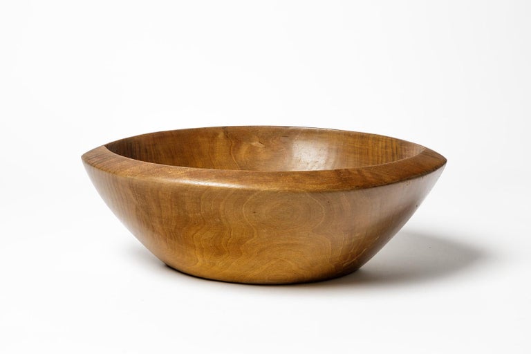 Olive Wood Sculptural Plate or Dish circa 1950 French Design Bowl For