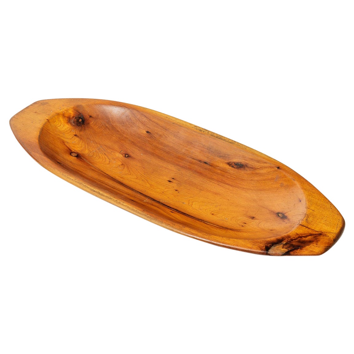 Skulpturaler Teller oder Schale aus französischem Holz, um 1950, französisches Design