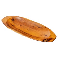 Olive Wood Sculptural Plate or Dish circa 1950 French Design Bowl
