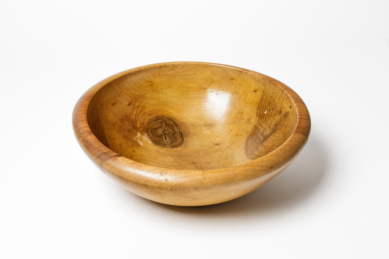 Mid-Century Modern Olive Wood Sculptural Plate or Dish circa 1950 French Design For Sale